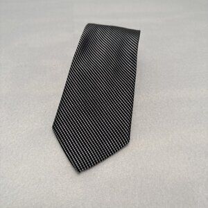 Brooks Brothers 346 Tie Mens Pure Silk Black Gray Checked 3.75" 60" USA Italy‎